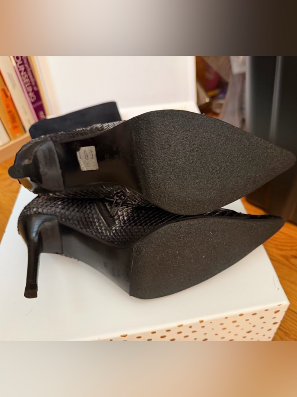 Vintage Italian python and suede Stiletto Boots - Picture 8 of 14